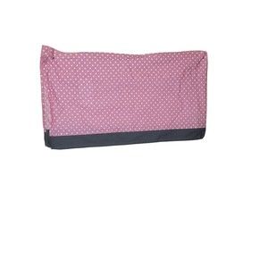 Bacati Pink Polka Dot Window Valance w/ a Dark Grey Border 51" Wide 14" Long